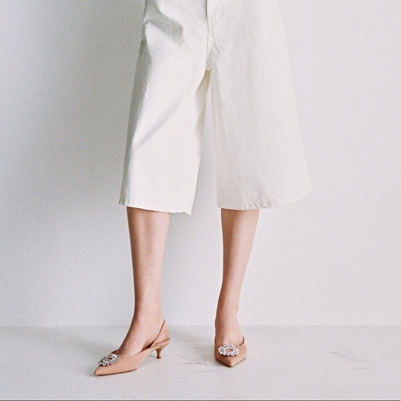 ZARA Jewel Trim Kitten Heels - Picture 6 of 6